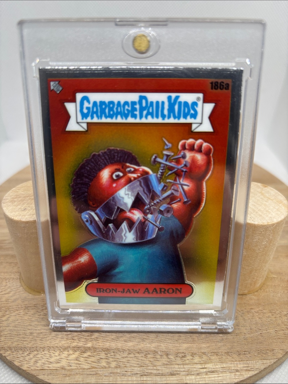 Garbage Pail Kids Iron-Jaw Aaron Collectible Card - Red